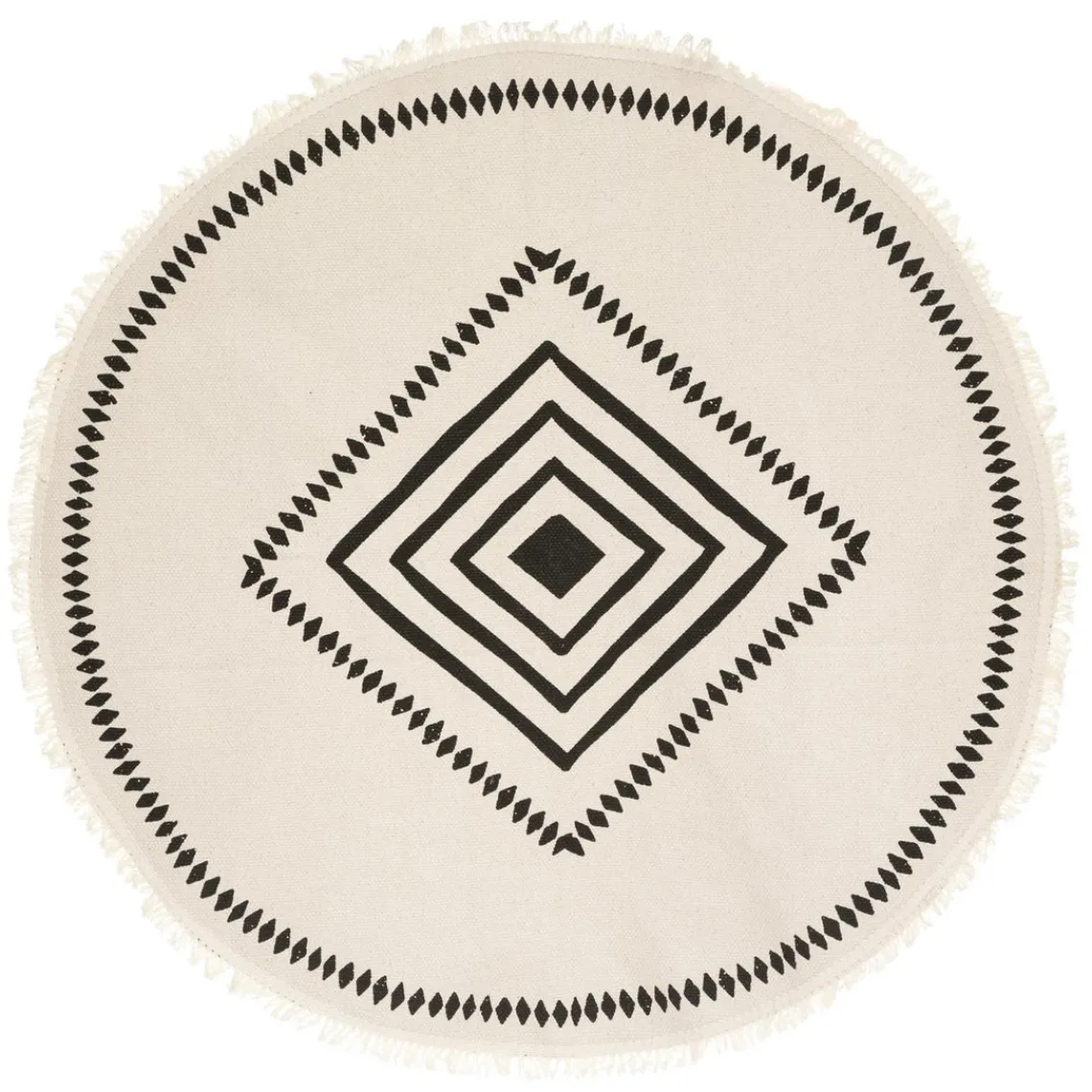 3S. x Home Tapis Box coton imprimé ethnique D90cm Discount