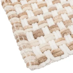 3S. x Home Tapis de bain tressé taupe Beige