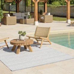 Macabane Tapis d’extérieur rectangulaire gris/blanc QUENTIN Best