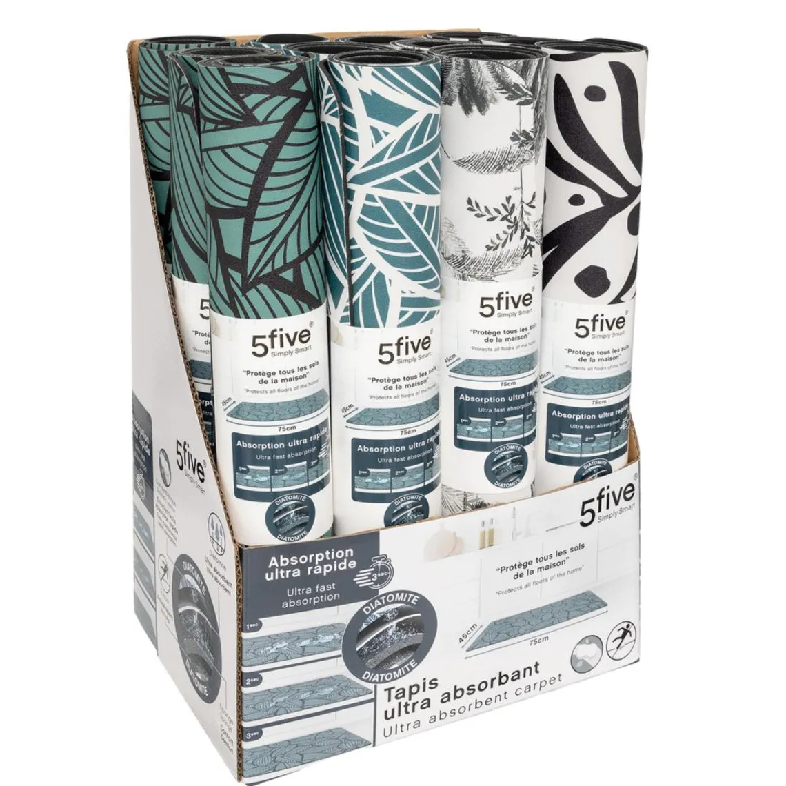 3S. x Home Tapis diatomite Noir et blanc Sale