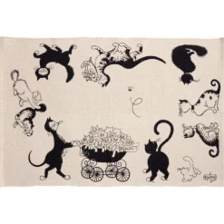 Maison Vivaraise Tapis Dubout Multi Chats Ecru 60 x 90 Clearance