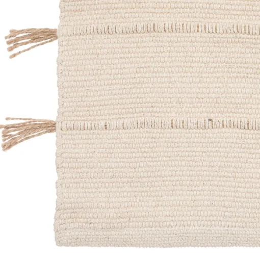 3S. x Home Tapis en coton avec pompon en jute Best