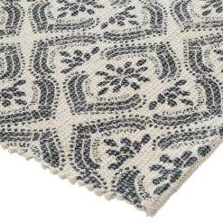3S. x Home Tapis en Coton Imprimé Box Gris modèle B Outlet