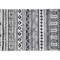 3S. x Home Tapis en fausse fourrure noir et blanc Discount