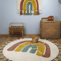 3S. x Home Tapis enfant arc en ciel avec pompons RAINBOW Outlet