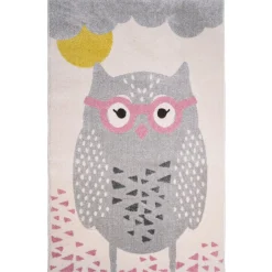 3S. x Home Tapis enfant hibou à lunettes 100x150cm POPPY