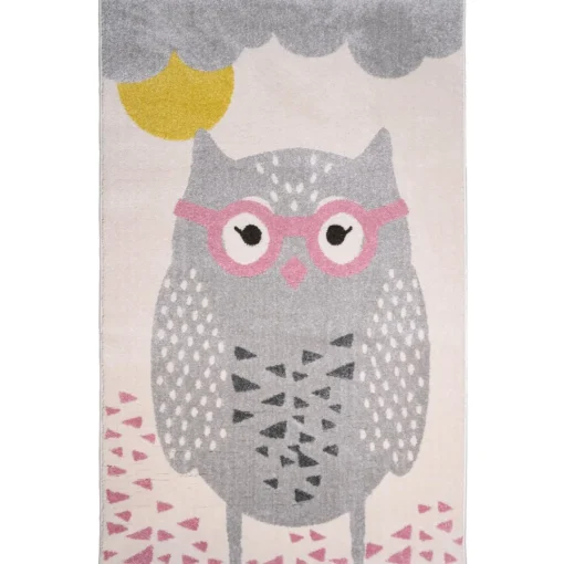3S. x Home Tapis enfant hibou à lunettes 100x150cm POPPY