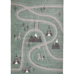 3S. x Home Tapis enfant imprimé western 100x140 BOVISTO Hot