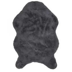 3S. x Home Tapis Imitation Fourrure Poil Fin Gris 60x90cm New