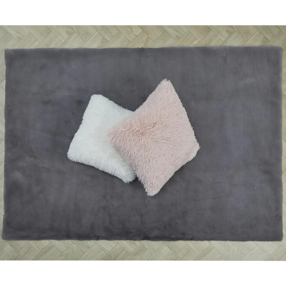 3S. x Home Tapis Imitation Poil Fin 120x170cm en polyester Gris New