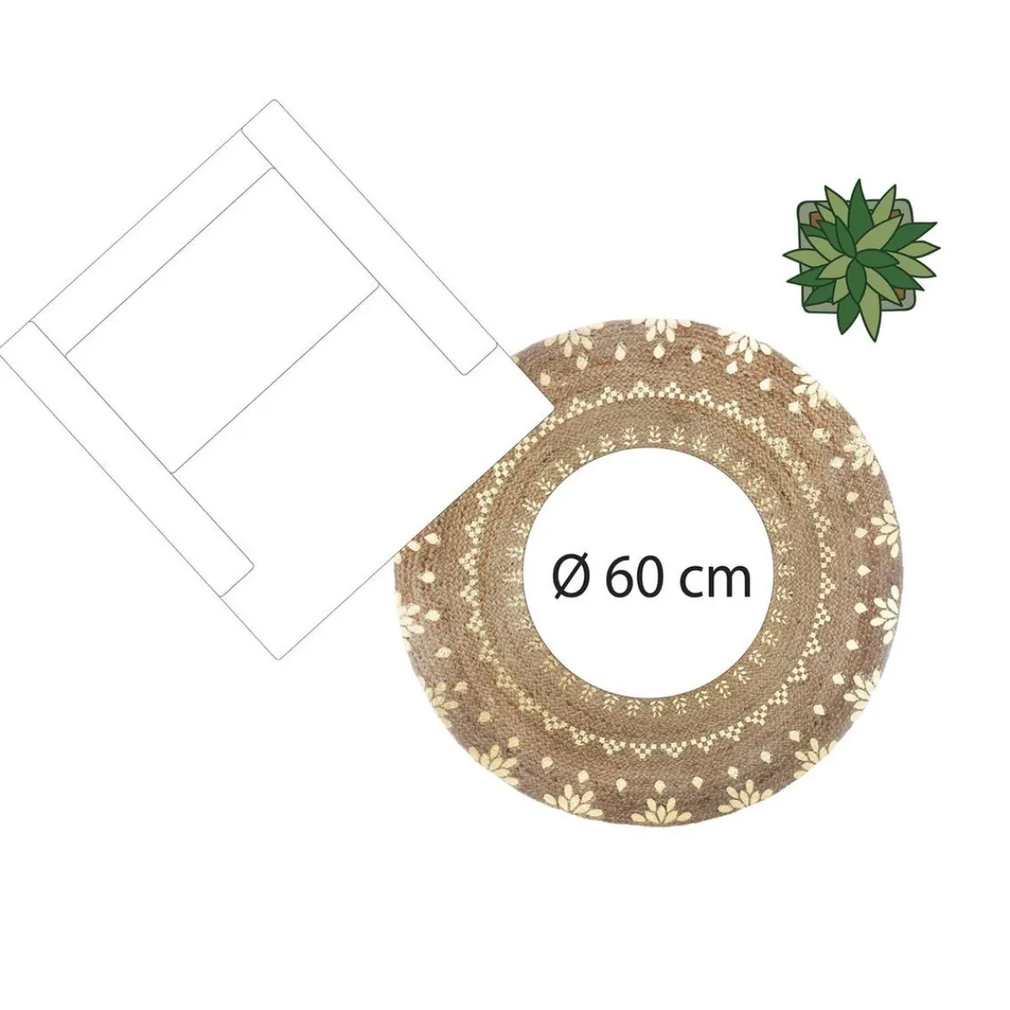 3S. x Home Tapis Juté Doré Brillant Discount