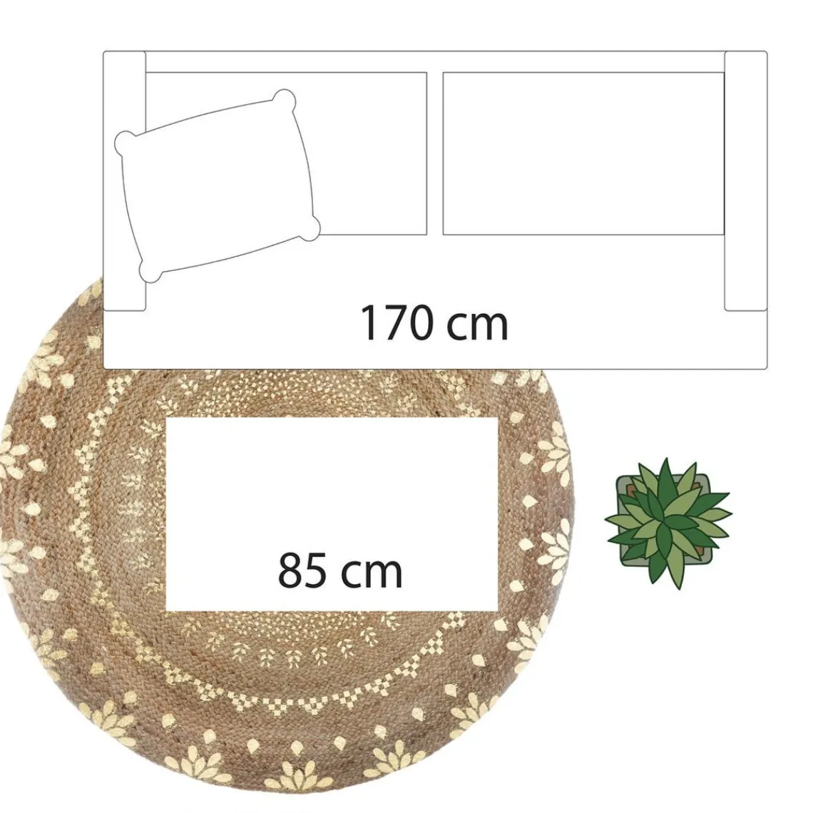 3S. x Home Tapis Juté Doré Brillant Discount