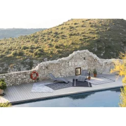 Maison Vivaraise Tapis Paomia outdoor Tonnerre 60 x 110 Gris foncé Outlet