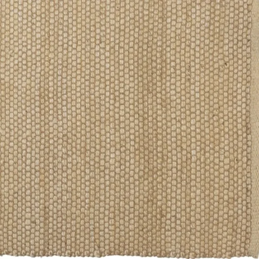Macabane Tapis rectangulaire en jute et coton beige QUENTIN New