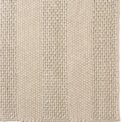 Macabane Tapis rectangulaire en laine tissée couleur lin QUENTIN Clearance