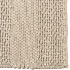 Macabane Tapis rectangulaire en laine tissée couleur lin QUENTIN Clearance