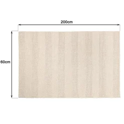 Macabane Tapis rectangulaire en laine tissée couleur lin QUENTIN Clearance