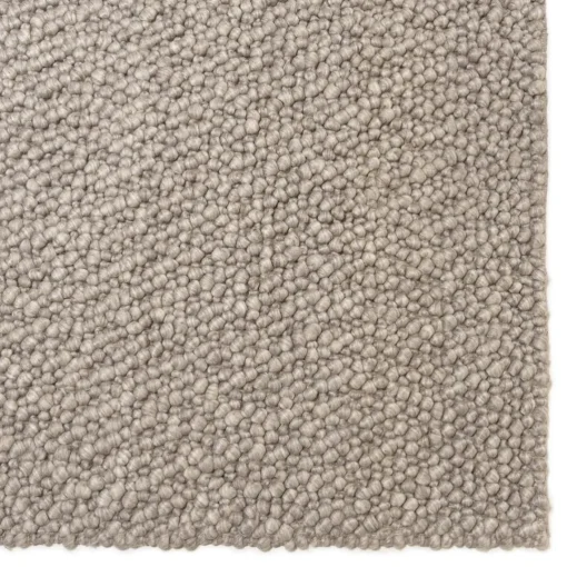 Macabane Tapis rectangulaire en laine bouclée taupe QUENTIN