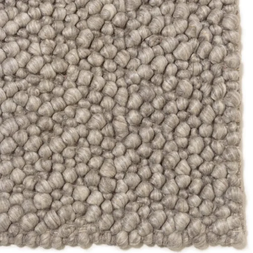 Macabane Tapis rectangulaire en laine bouclée taupe QUENTIN