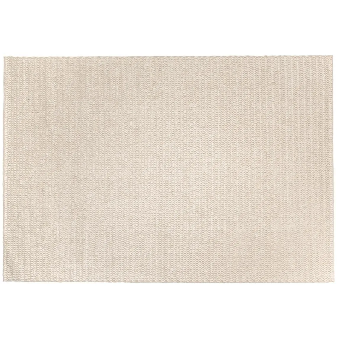 Macabane Tapis rectangulaire en laine tissée couleur beige QUENTIN Best