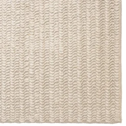 Macabane Tapis rectangulaire en laine tissée couleur beige QUENTIN Best