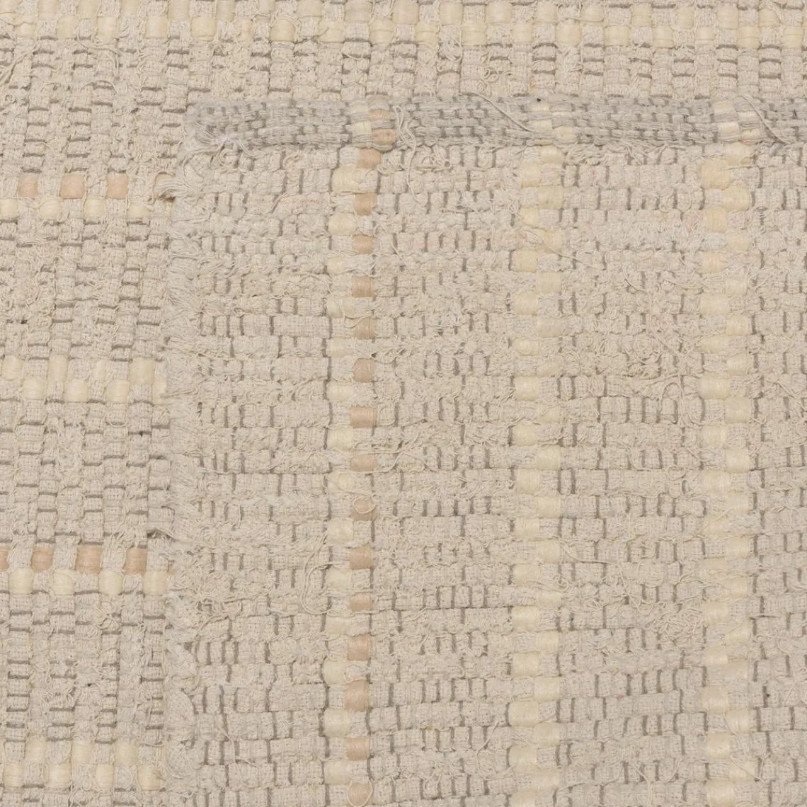 Macabane Tapis rectangulaire 200x290cm en coton recyclé couleur ivoire SACHA Clearance