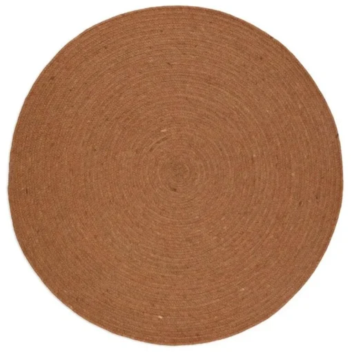 Nattiot Tapis rond laine feutrée NEETHU marron taille L Best