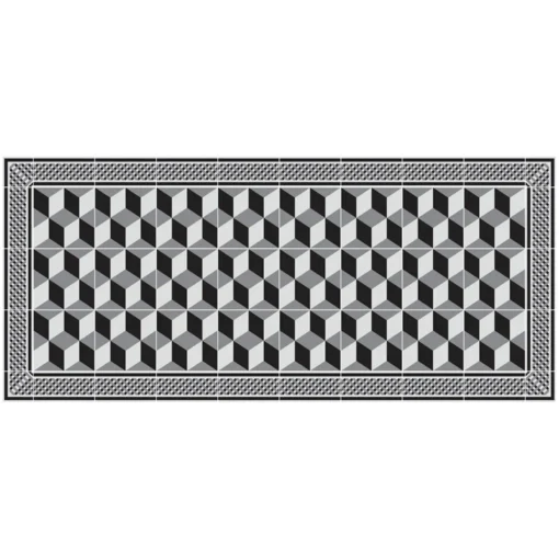 3S. x Home Tapis Vinyle Mosaïque bleuBoîte 50x112 Sale