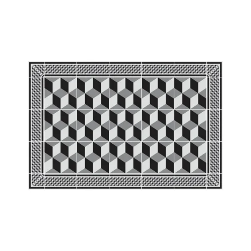 3S. x Home Tapis Vinyle Mosaïque ocre Boîte 50x75 Doré Discount