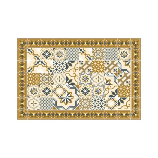 3S. x Home Tapis Vinyle Mosaïque ocre Boîte 50x75 Doré Discount