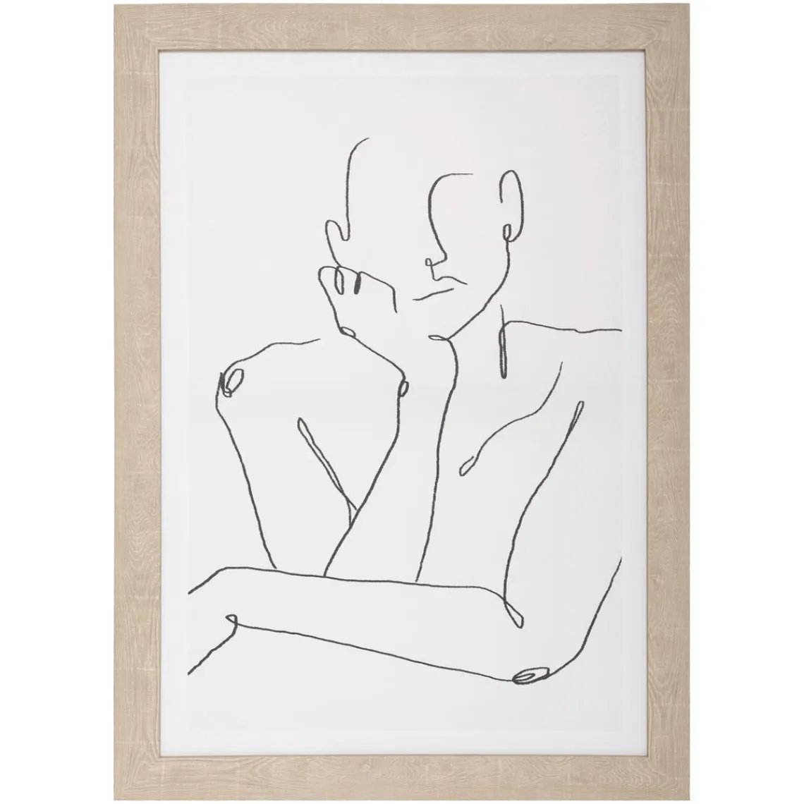 3S. x Home Toile Imprimé et Cadre Visage Visage de profil 50 x 70 Outlet