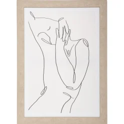 3S. x Home Toile Imprimé et Cadre Visage Visage de Face 50 x 70 Discount