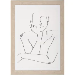 3S. x Home Toile Imprimé et Cadre Visage Visage de Face 50 x 70 Discount