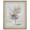 3S. x Home Toile Imprimé Vase avec Cadre Tiana 40X50 Beige New