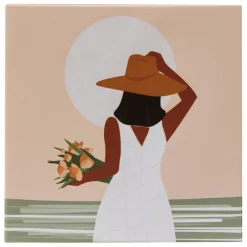 3S. x Home Toile imprimée Cynthia pêche