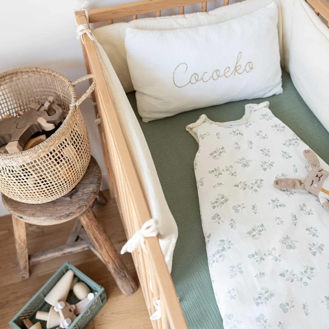 Cocoeko Tour de lit en gaze de coton ECRU Outlet