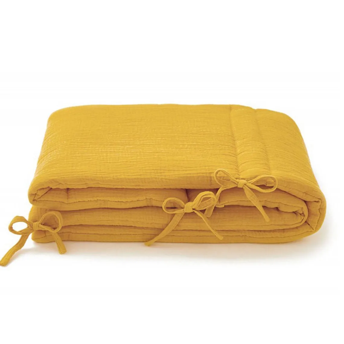 Cocoeko Tour de lit en gaze de coton MOUTARDE Discount