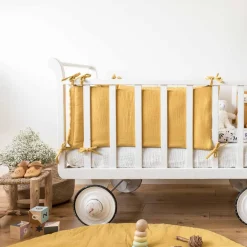 Cocoeko Tour de lit en gaze de coton MOUTARDE Discount