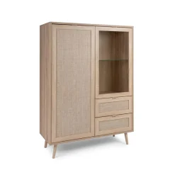 Calicosy Vaisselier 2 portes 2 tiroirs Impression Rotin BALI Beige Online