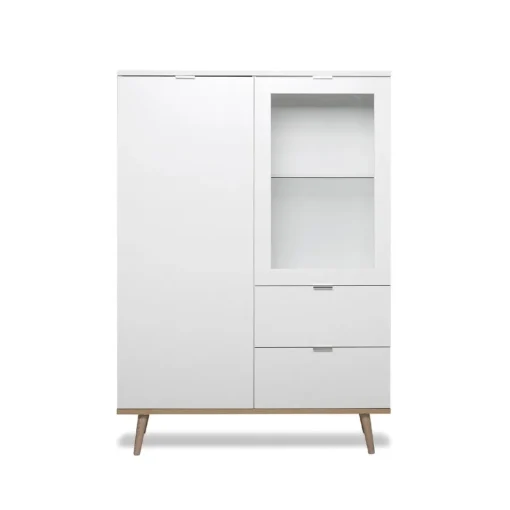 Calicosy Vaisselier avec 2 Portes et 2 Tiroirs COPENHAGUE Blanc Hot