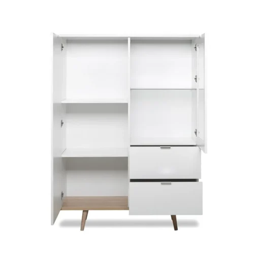 Calicosy Vaisselier avec 2 Portes et 2 Tiroirs COPENHAGUE Blanc Hot