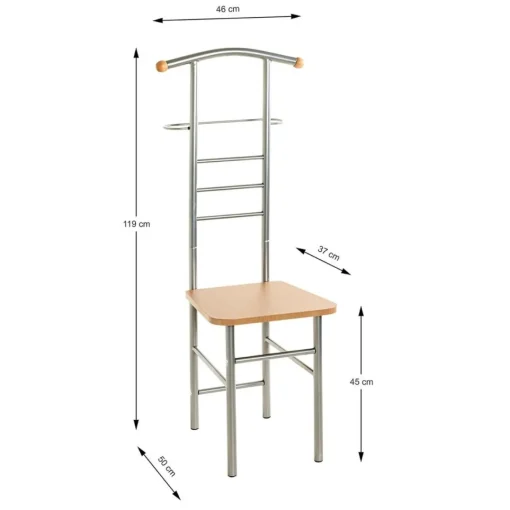 3S. x Home Valet de chambre avec assise en décor hêtre Sale