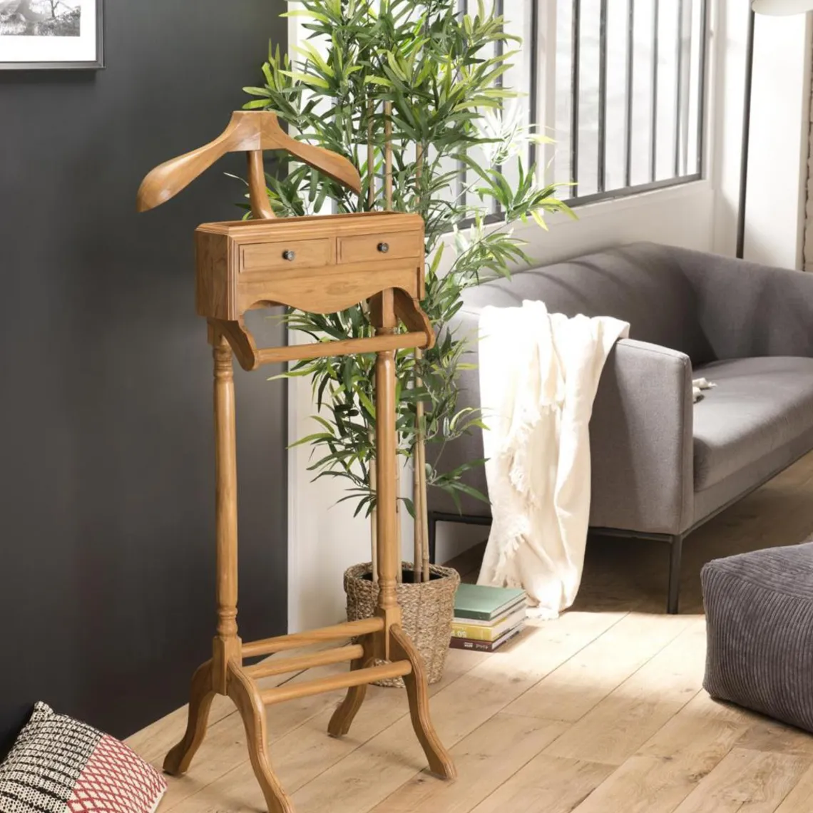 Macabane Valet De Chambre AYAN Bois Teck Hot