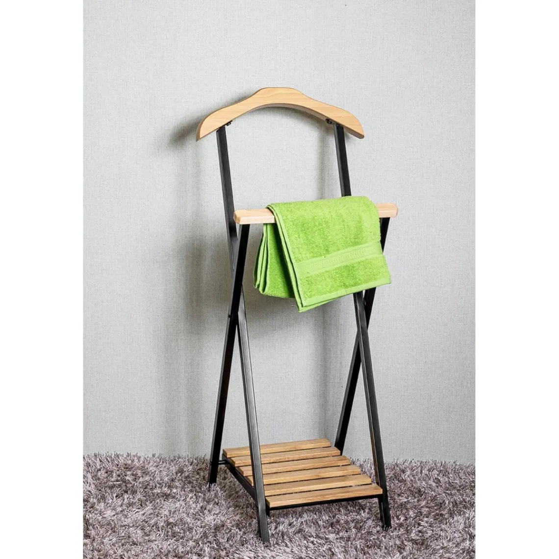 3S. x Home Valet de chambre bois et métal noir Sale