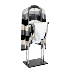3S. x Home Valet de chambre tube en acier chromé cintre laqué noir Sale