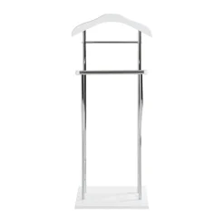 3S. x Home Valet de chambre tube en acier chromé cintre laqué blanc Sale