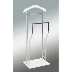 3S. x Home Valet de chambre tube en acier chromé cintre laqué blanc Sale