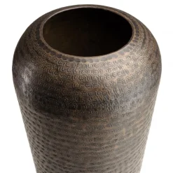 Macabane Vase alu couleur cuivre noir antique avec gravures HONORE Online