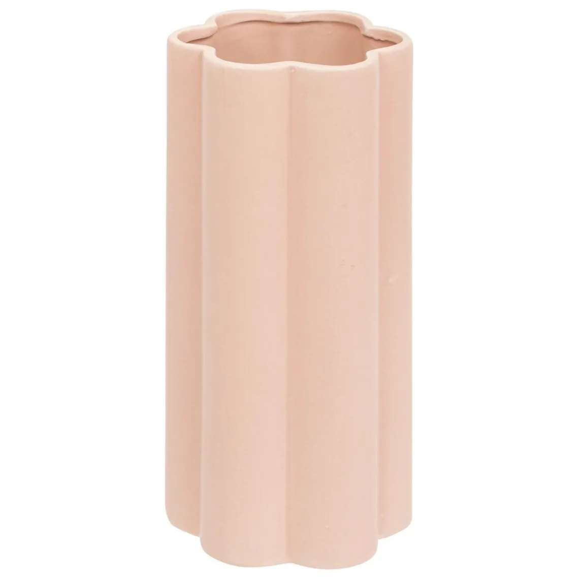 3S. x Home Vase céramique forme fleur H28cm rose clair Outlet