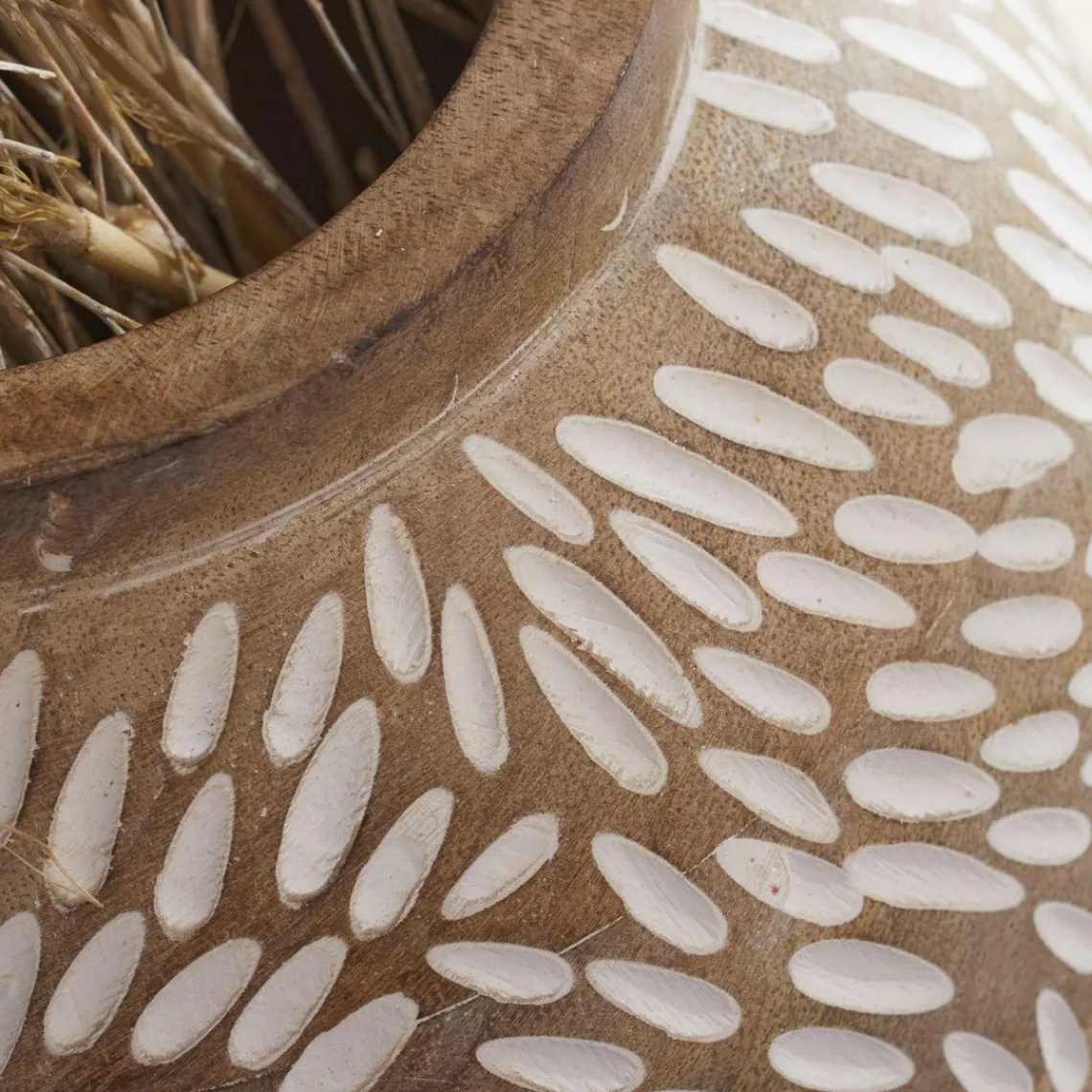 Today Vase taille M en bois de manguier Sale